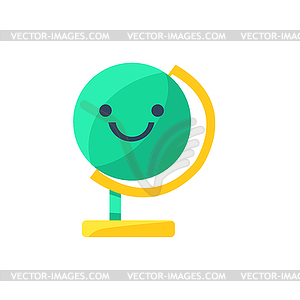 Globe Primitive Icon With Smiley Face - vector image