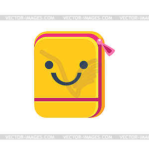 Folder With Zip Primitive Icon Smiley Face - vector clipart / vector image