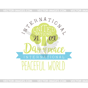 International Peace Day Label Designs In Pastel - vector image