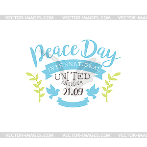 International Peace Day Label Designs In Pastel - vector clipart