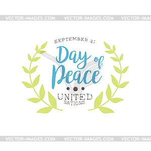 International Peace Day Label Designs In Pastel - vector image