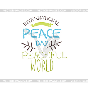 International Peace Day Label Designs In Pastel - vector image