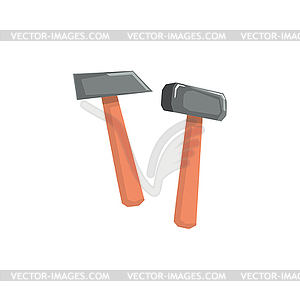 Two Hammers Item Cool Colorful - vector clip art