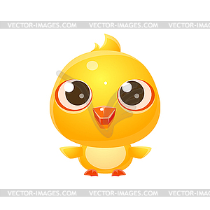 Chicken Baby Animal In Girly Sweet Style - vector clipart