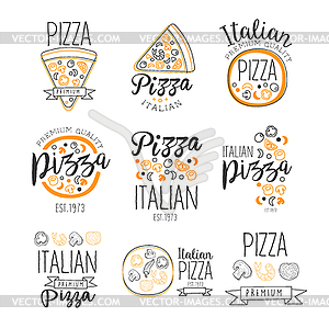Italian Pizza Fast Food Promo Labels Collection - vector EPS clipart