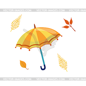 Umbrella As Autumn Attribute - vector clipart