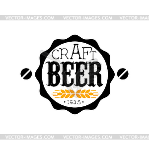 Craft Beer Round Logo Design Template - vector image