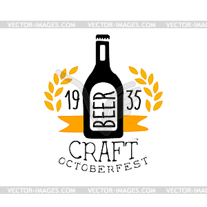 Craft пива Октоберфест дизайн логотипа Шаблон - клипарт в векторе / векторное изображение