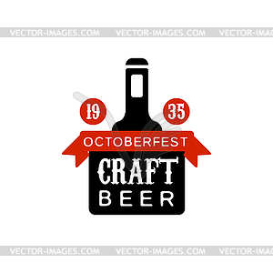 Oktoberfest Craft Beer Logo Design Template - vector clip art