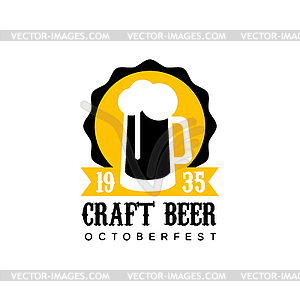 Craft Beer Logo Design Template With Pint - vector clip art