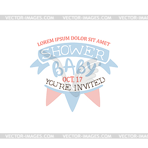 Decorated Baby Shower Invitation Design Template - vector image
