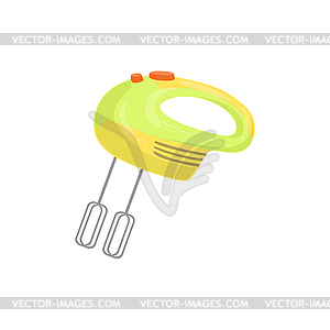 Mixer Baking Process And Kitchen Equipment Item - vector clip art