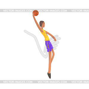 Very Tall Basketball Player Action Sticker - vector EPS clipart