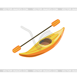 Yellow Plastic One Person Canoe Type Of Boat Icon - vector clip art