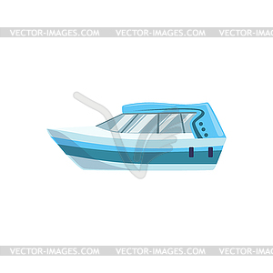 White Modern Motor Type Of Boat Icon - vector clipart