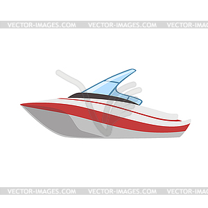 Современный Cutter тип лодки Icon - цветной векторный клипарт