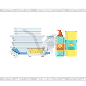 Посудомоечное Бытовая техника Set - изображение в векторе / векторный клипарт