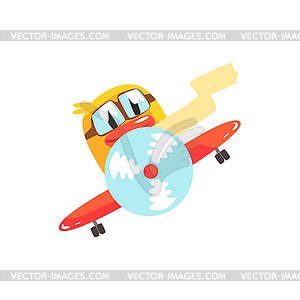 Duckling Pilot Cute Character Sticker - vector clip art