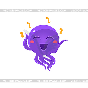 Dancing And Singing Funny Octopus Emoji - vector image