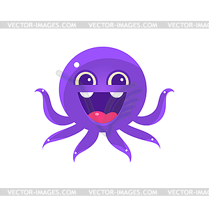 Ecstatic Funny Octopus Emoji - vector image