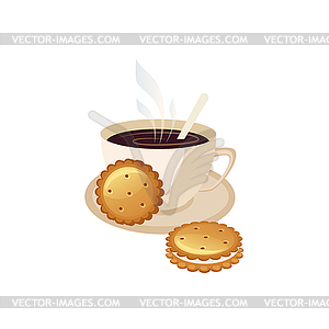 Coffee And Cookies Breakfast Food Element Icon - vector image