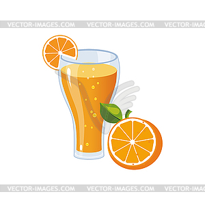 Orange Juice Breakfast Food Element Icon - vector image