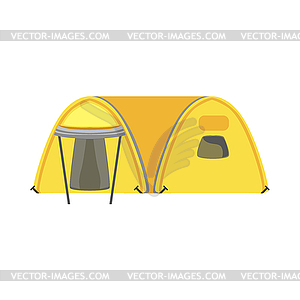 Yellow Large Family Bright Color Tarpaulin Tent - vector clip art