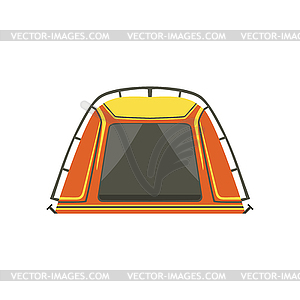 Small Orange Bright Color Tarpaulin Tent - vector clipart