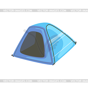 Small Blue Bright Color Tarpaulin Tent - vector EPS clipart