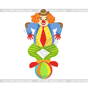 Красочные Дружественные клоун балансирует на Бал в Classi - рисунок в векторном формате