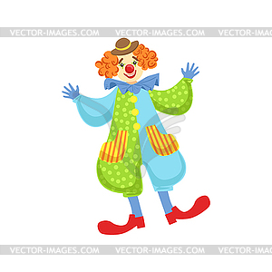 Красочные Дружественные клоун в котелке в классическом - клипарт в векторе