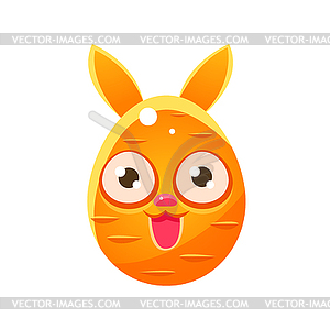 Оранжевый форме яйца Пасхальный заяц - иллюстрация в векторе