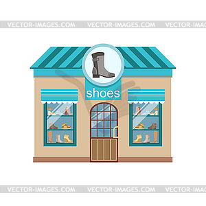 Shoe Shop Commercial Building Facade Design - vector image