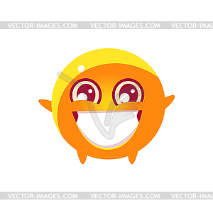 Extatic Round Character Emoji - vector clipart