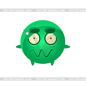 Confused Round Character Emoji - vector clipart