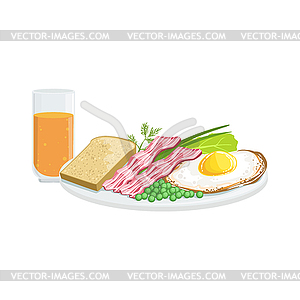 Full English Breakfast European Cuisine Food Menu - color vector clipart