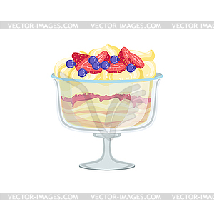 Dessert In Glass European Cuisine Food Menu Item - vector clipart / vector image