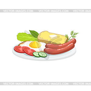 English Breakfast European Cuisine Food Menu Item - vector clipart