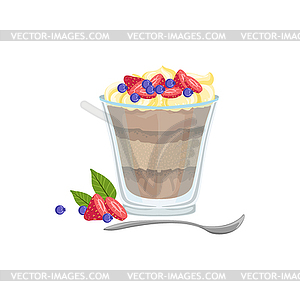 Dessert In Glass European Cuisine Food Menu Item - color vector clipart