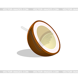 Coconut Cut In Half Bright Icon - royalty-free vector clipart