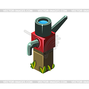 Vintage Water Pump Isometric Garden Landscaping - vector clipart