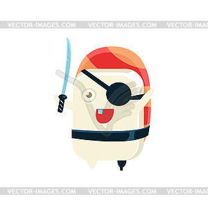 Pirate Funny Maki Sushi Character - royalty-free vector image