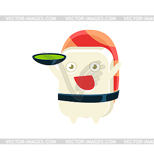 Сервировка Суп Смешные маки суши Характер - изображение в векторе / векторный клипарт