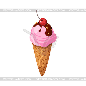 Scoop Of Ice-cream In Cone Milk Based Product Icon - vector clipart