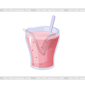 Strawberry Milkshake, Milk Based Product Icon - royalty-free vector image