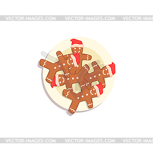 Doll Shaped Cookies Classic Christmas Symbol - stock vector clipart