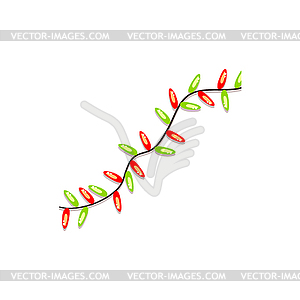 Electric Light Garland Classic Christmas Symbol - vector image