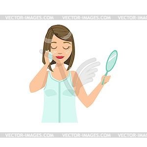 Женщина делает чистка лица Главная Санаторно-курортное лечение - изображение в векторном формате
