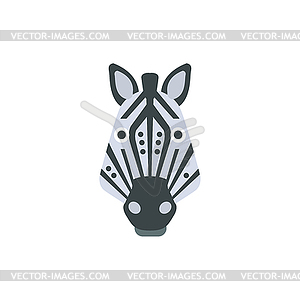 Zebra African Animals Stylized Geometric Head - vector image