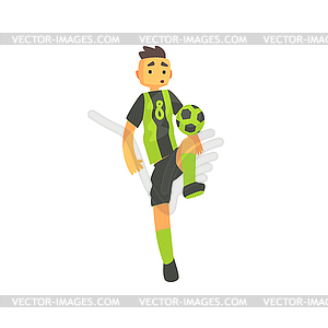 Football Player In Green Uniform - vector clip art